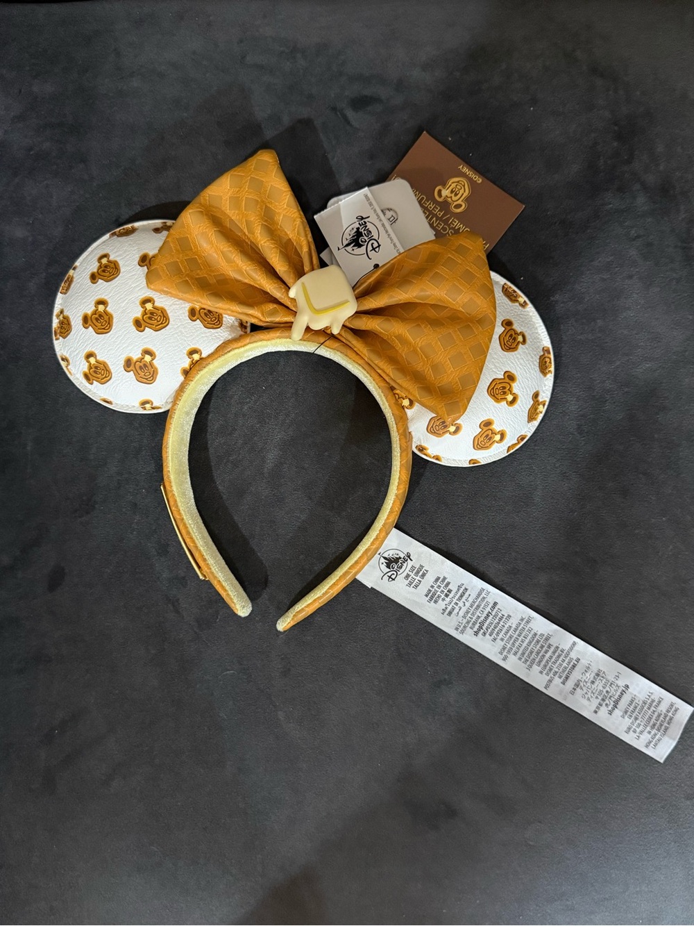 Loungefly Disney parks Mickey Waffle Ear Headband with Bow. HTF NEW Collectible - Picture 3 of 12
